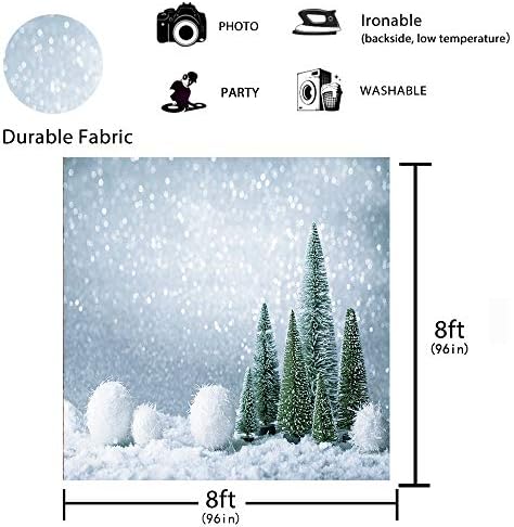 Funnytree 7x5ft zimska fotografija snijega pozadina Wonderland Snow Party pozadina pahuljice Bor Tree Glitter Bokeh Halo Conifer Baby
