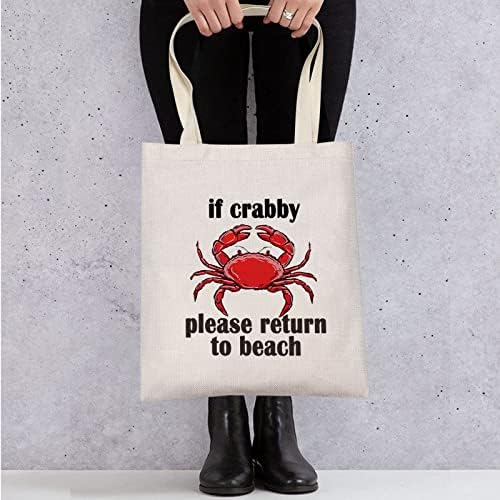 Levlo smiješno Ako je Crabby, vratite se na plažu kozmetičara šminkanje torba za plažu Crab