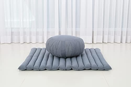 Leewadee set za medinaciju - 1 krug zafu joga jastuk i 1 kvadratna roll-up zabuton prostirke punjena ekološkim kapokom