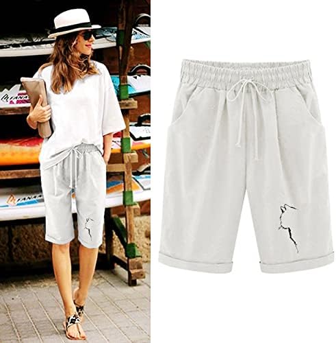 RBCulf kratke hlače za žene 2023. ljetni modni pamučni posteljina Sport Casual 5 '' hlače plus veličina plaža Boyshort kratki duks