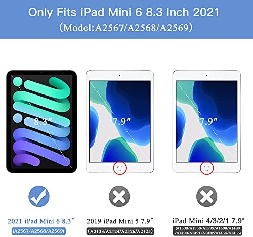 Azzsy futrola za iPad Mini 6 8,3 inča 2021 s držačem olovke, tanki teški otporni na udarnu zaštitnu dječju futrolu za iPad Mini 6.
