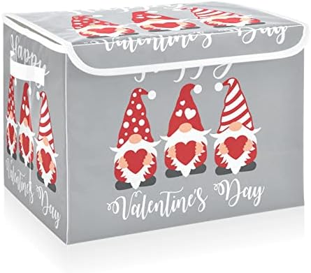 Cataku Valentinovo Gnomes Skladinice sa poklopcima i ručkama, tkanina velika skladišna kontejner košara košara sa poklopcem ukrasnih