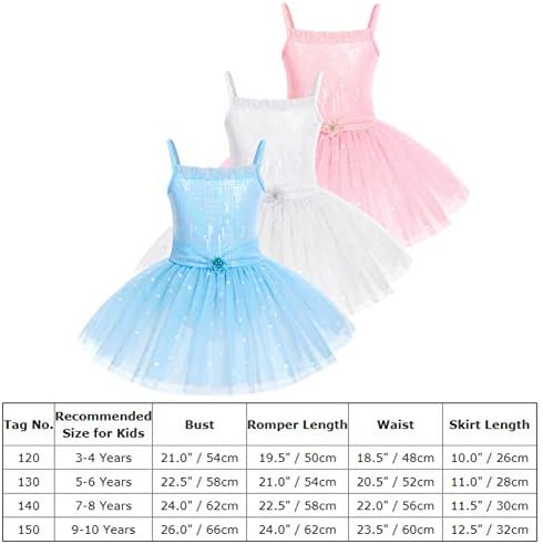 Idopip Toddler Kid Girls Wefins Camisole Ballet Dance Haljina Glitter Polka Dot Tutu Tectu Skirted Leotard Ballerina Dancewear 3-10Y