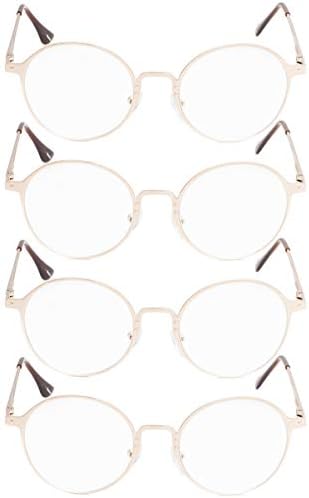 GUD za čitanje naočale 4 para retro okrugle dizajnerske čitače naočale za žene čitanje