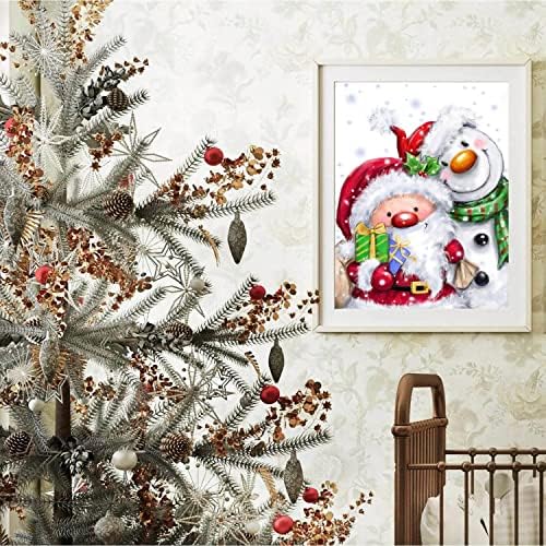 Santa dijamantni setovi za slikanje, božićni dijamantni komplet za odrasle, 5D boja s dijamantkom punom bušilica za djecu djece, zidni dekor