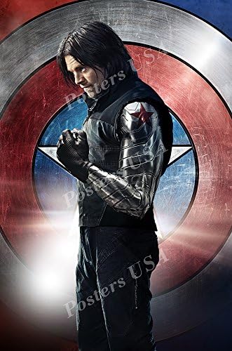 Posteri SAD Marvel Kapetan Amerika građanski rat zimski vojnik Buck bez teksta filmski Poster sjajni finiš - FIL262 )