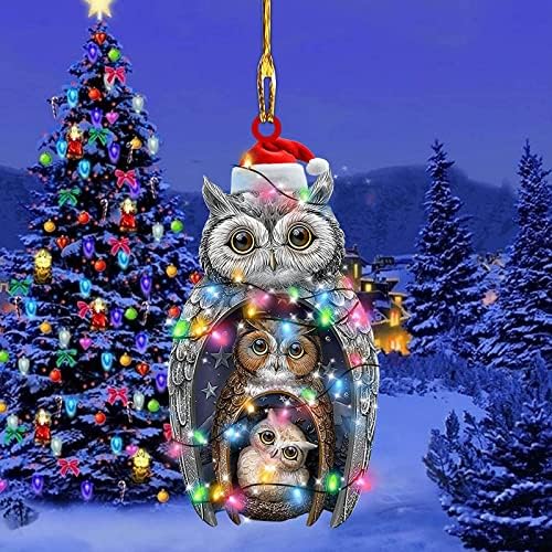 WYTong Božićni ukrasi za šal 2021Christmas ukrasi za drvo Božićni ukras personalizirani proizvod za porodični šal ptice pileće sove