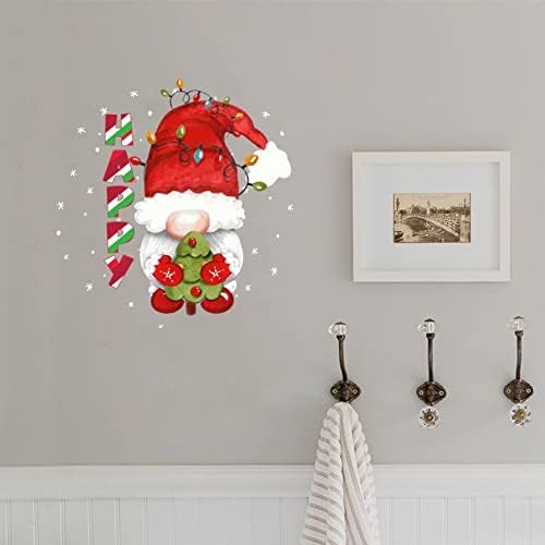 Božić patuljak Happy prozor naljepnica, Božić naljepnica, vinil zid naljepnice, zimski zid naljepnice, odvojivi zid Art naljepnica