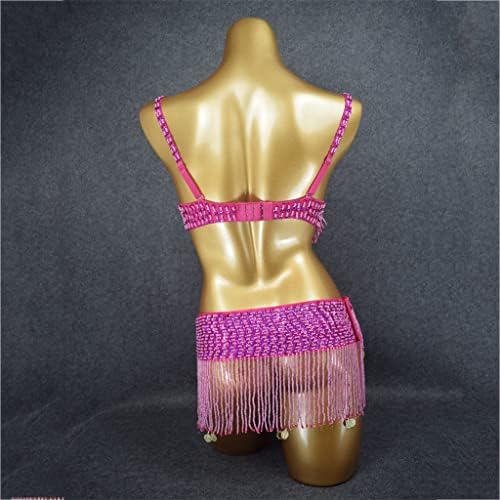 DXMRWJ ženski trbušni plesni kostim set grudnjaka + kaiš 2 komada / postavljen nošnji ples za trbuh za žensku odjeću