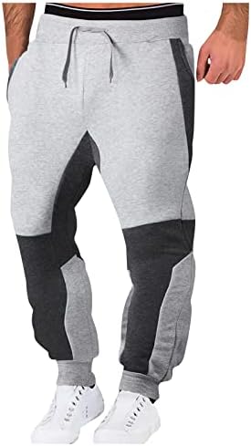 Uofoko bijeli i crni muški dukseri na otvorenom sa crtežom ležernim pamučnim pamučnim hlačama za vježbanje i sport