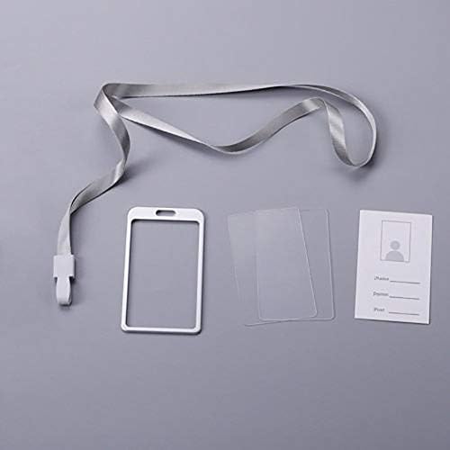 Grey990 držač značke, vertikalni ID držač kartice, držač kartice sa imenom ID kartice sa 1 trakom za vrat za poslovni rad Crna+Srebrna