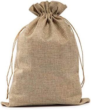 Tapleap burlap torbe sa vezicom, 12 x 16 inča burlap Favor Sacks kese za umotavanje poklona, rođendana, vjenčanja, zabave ili domaćinstva