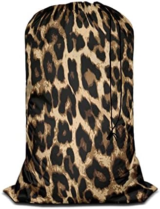 Swono torba za pranje veša zatvaranje vezica klasični Leopard Print egzotični Safari životinjski Print teški veš prenosiv za koledž spavaonica osnovne stvari za turistički kamp, Wildlife