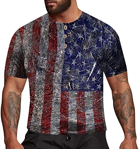 BMISEGM ljetne muške košulje muške američke zastave Patrioticne kratkih rukava Dan neovisnosti T Muš