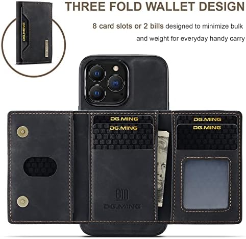 iPhone 13 Pro torbica za novčanik za muškarce odvojivi novčanik za telefon sa držačem za kartice magnetna kožna torbica tanke futrole