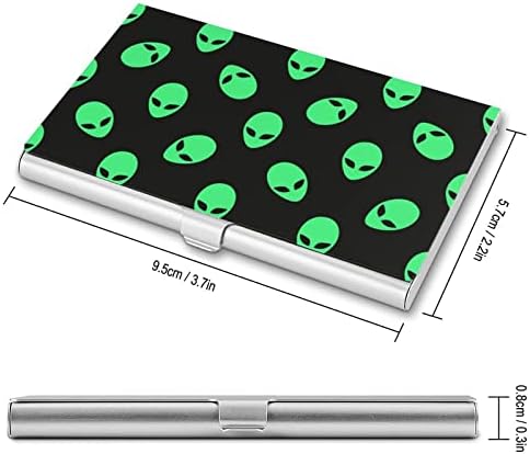 Zelene vanzemaljske glave držač poslovne lične karte Silm Case profesionalni džep za Organizator metalnih kartica s imenom