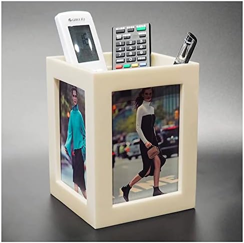 Suanti Photo Cube Cube Frame sadrži 4 fotografije od 3,5 x5, personalizovanog poklon okvira za oca porodice, višenamjenska foto kutija za kućnu uredsku tablicu od crkvenja
