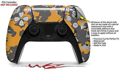 Omotač kože wraptorskinz kompatibilan sa Sony PS5 DualSense kontrolerom WraptorCamo Old School Camouflage Camo Orange