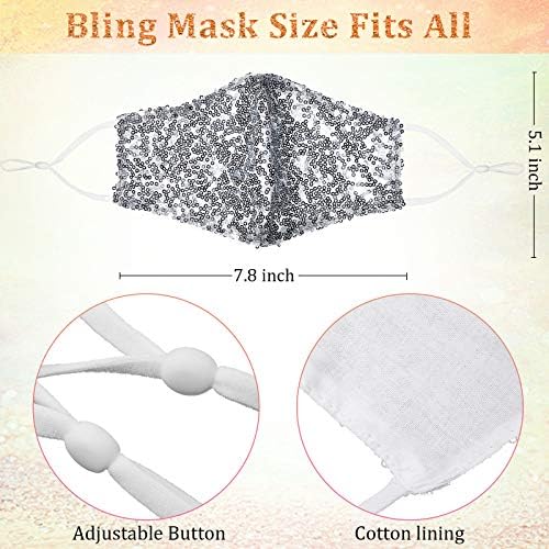 10 komada šljokice za lice s šljokicama maskenbal tkanina za lice za višekratnu upotrebu periva presvlaka za lice s podesivim ušnim