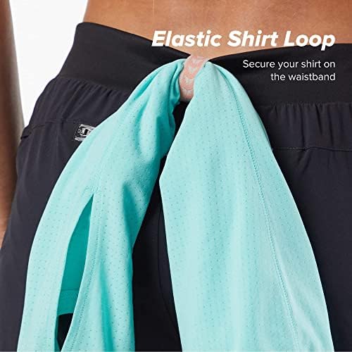 Korsa zagrljaje 5 Atletski kratke hlače 2.0 za žene sa džepovima | Lagana, vlaga Wicking & Kratki lin | za trčanje, joga, teretana | crna više, mala