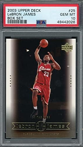 LEBRON JAMES 2003 Gornja palubna kutija set Rookie Basketball Card RC 25 Ocjenjina PSA 10