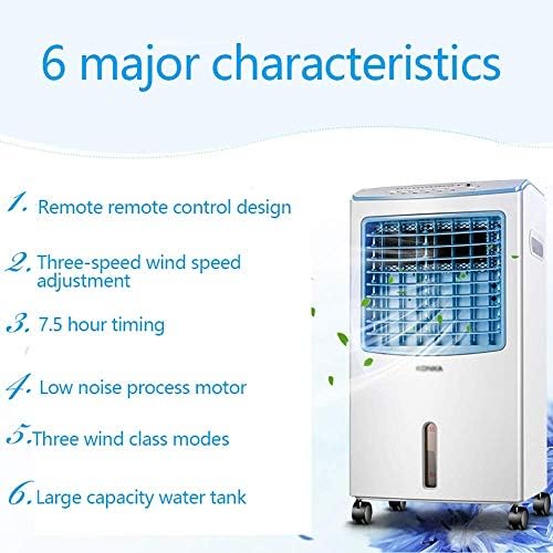 LILIANG - Air cooler prijenosni klima uređaj 75 sati vremena negativno Ion prečišćavanje 8L rezervoar za vodu kućno daljinsko hlađenje