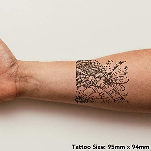 Azeeda Veliki 'apstraktni privremeni tetovaža cvijeća'
