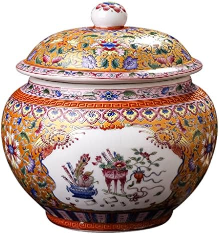 LDCHNH Jingdezhen keramički emajl čaj za čaj keramički tegljač domaćinstvo antiknog pokrivača Spremnik pu'er čaj caddy