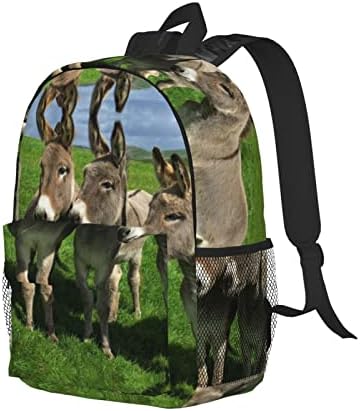 Ewmar magarac na zelenoj livadi 15-inčni lagani ranac za studentski ruksak putni ruksak Računarski torba Ispis