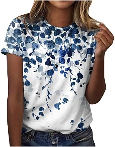 Bluza Tee za dame Ljeto Jesen Skraći rukav meka udobna odjeća pamučna crewneck cvjetni grafički salon majica br