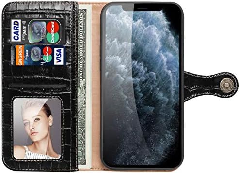 Nincyee torbica za novčanik od prave kože za iPhone 12 Pro Max, klasični krokodil uzorak od prave kože poklopac futrole sa preklopom