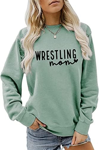 Artece Wrestling mama dukserice Žene Ležerne prilike s dugim rukavima Puloveri na vrhu smiješne košulje za hrvačku košulju