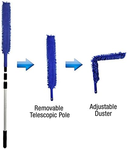 CLEANAIDE® ručno mikrofiber fleksibilna pušač s podesivim teleskopskim dosegom stupom