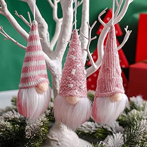 Gnome Božićni ukrasi Set od 3, Božićni ukrasi Tomte Božić Santa Patuljci plišana lutka dekorativna Božić zabava bezlični Patuljci