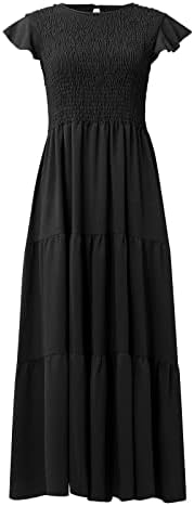 Fragarn Sexy Plus Veličine haljine, modne ženske ležerne haljine srednje dužine Boho rukava A-line duga haljina