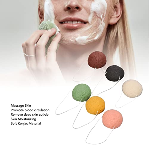 6pcs SPONGE SPONGE Početna Travel Prijenosni čišćenje lica Piling Soft Konjac spužva set za čišćenje lica ili kupku