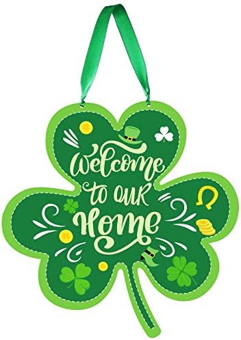 Dan vrata Svetog Patrika potpisuju irski viseći dekor vrata St. Patrick's Day Welcome potpisao sa igračom Irska zabavna vrata Viseća dekoracija Zelena drvena Shamrock Zidna potpisao sa ukrasom Ornament za kućnu kancelariju