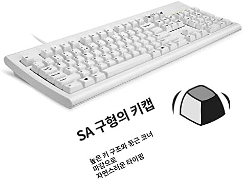 Perixx PERIBOARD-106W KR, žičane performanse pune veličine USB tastatura - zakrivljeni ergonomski tasteri - Bijelo-korejski raspored