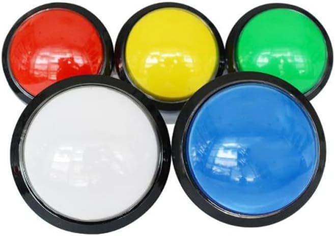 Arcade gumb 5 boja LED lampica 60mm konveksičnost Veliki okrugli arkadni video uređaj Push gumb prekidač -