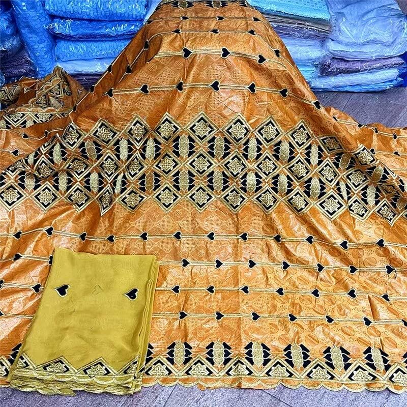 Mahcraft 7 metara Brode vezene perle žakard tkanina Gvineja brokat pamuk meka Nigerija tkanina za odjeću - 7 metara čipkasta