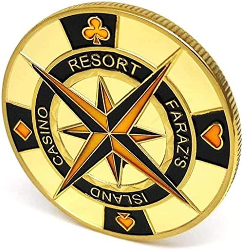 Texas Hold EM Lucky Coin Compass čips Press Player Coins Suvenir Collection Copking Collection Pokloni
