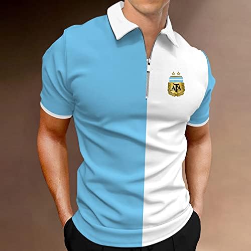 Muške modne košulje casual dugih rukava Golf košulje Boja blok pamuk Top Top Kostur Men Plain majice