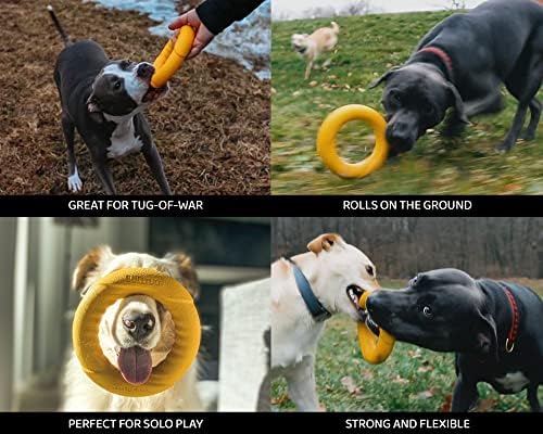 Bulltug - igračka za pse i kuglice za pse - Teške igračke za pse za agresivne žvakače i dohvat - bez kemijskog mirisa, netoksična prirodna guma za zamjenu srednjeg do velikih pasa