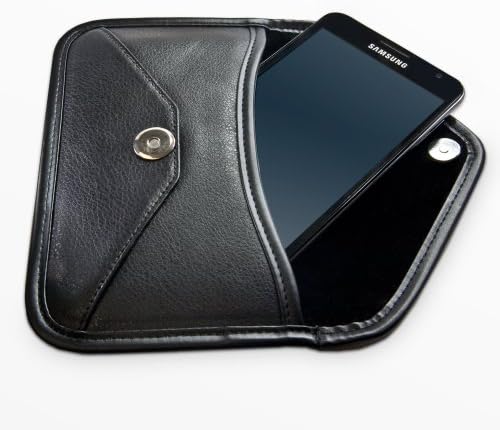 Boxwave Case kompatibilan sa Motorolom Moto G8 Play - Elite kožna messenger torbica, sintetička kožna poklopac koverta za kovertu za motorola moto G8 Play - Jet Black