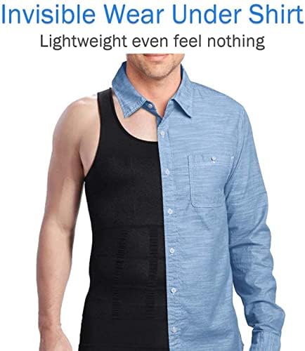 Aptoco kompresijske majice za muškarce, 3 paketa potkošulja bez rukava za oblikovanje tijela prsluk Tank Top muška ginekomastija