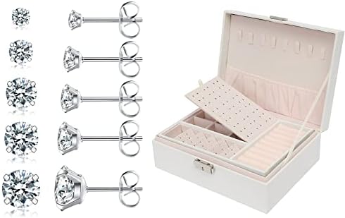 WSSXC Premium nakit - 5 pari naušnice i velikih kožnih nakita organizatora sa bravom