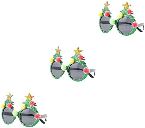 Partykindom 3pcs Božićne staklene naočale Inovativne plastične kostime naočale za božićne božićne ukrase