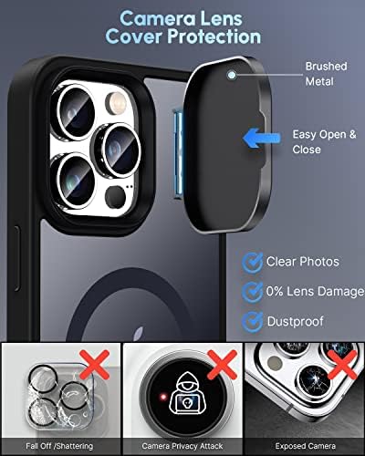 Silverback za iPhone 13 Pro Max Case sa štandom, magsafe-kompatibilna futrola sa ugrađenim poklopcem kamere, magnetska futrola prozirna
