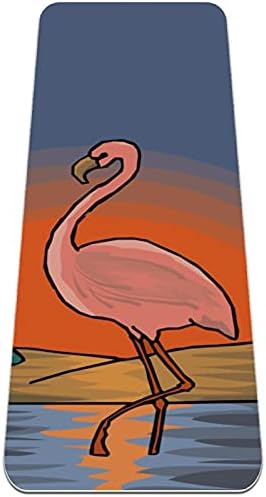 Debela neklizajuća Vježba & amp; fitnes 1/4 prostirka za jogu sa Flamingo vodom Pink Bird Sun paint Print za Yoga Pilates & amp ;fitnes