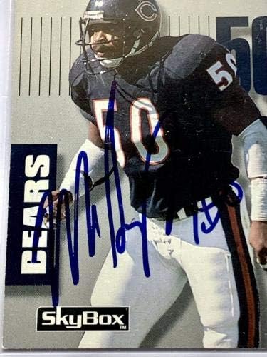 Mike Singlary potpisao 1992 Sky Box Card Chicago Bears Fudbal Beckett COA - NFL autogramirani nogometne karte
